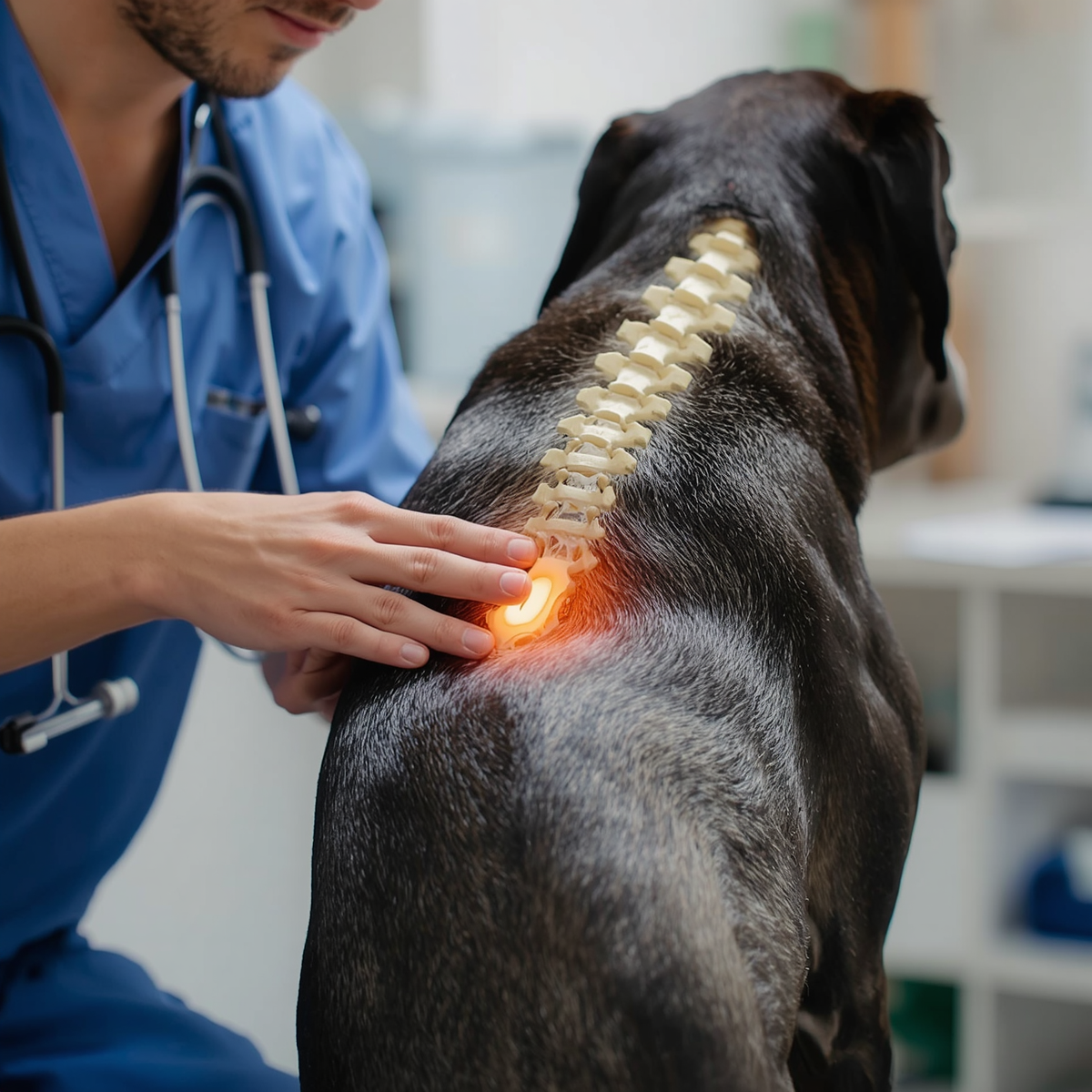 Hund mit Bandscheibenvorfall