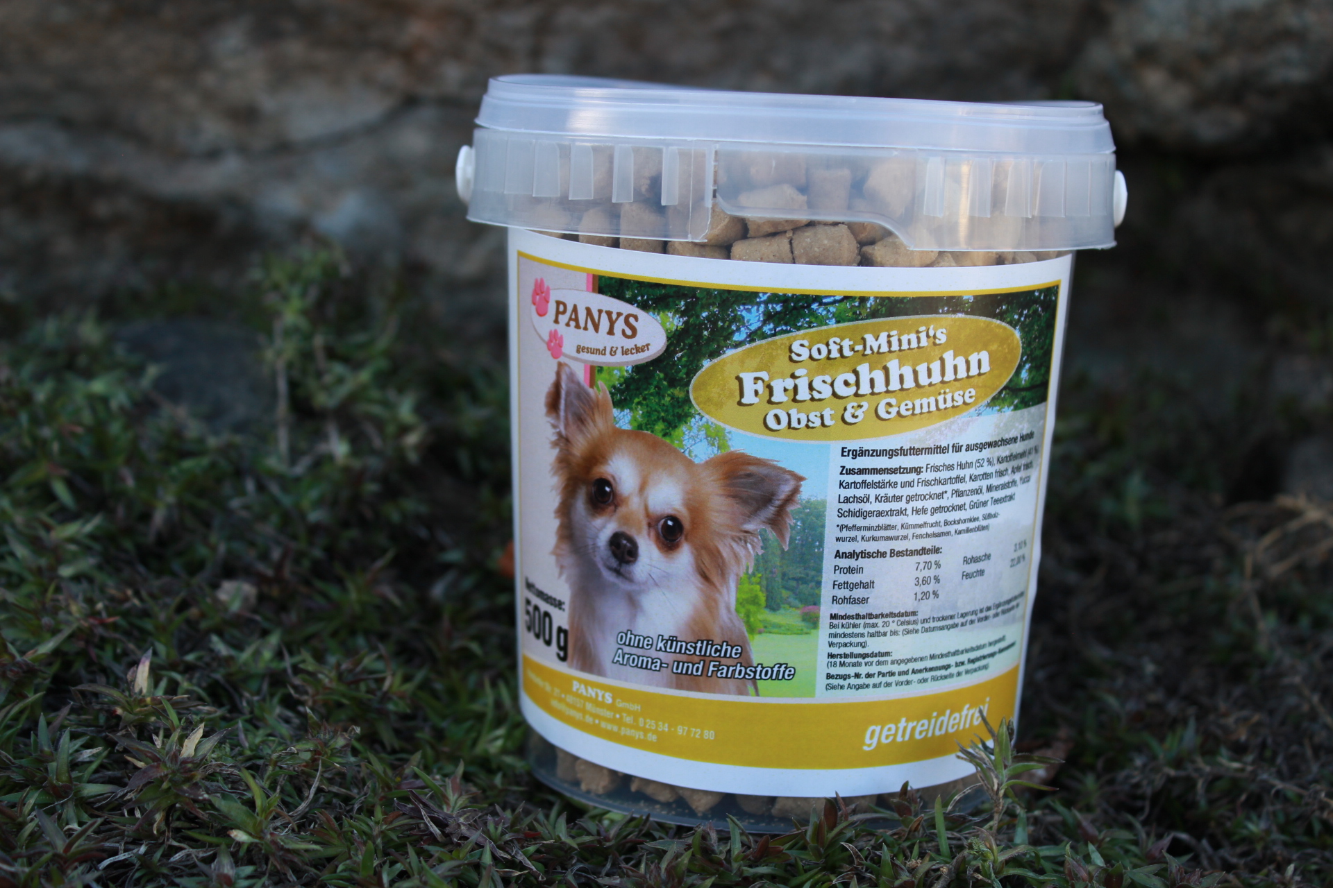 500 Gramm Dose softminis_frischhuhn_obst_gemuese